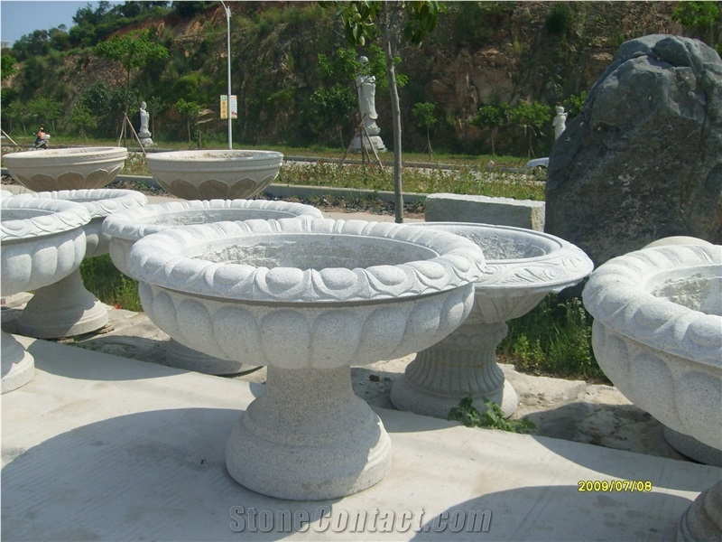 China White Granite Flower Pots,Flower Stand,Planter Pots,Outdoor Planters,Planter Boxes,Exterior Planters,Flower Vases