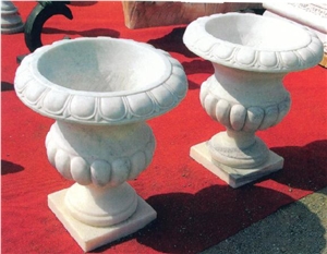 China White Granite Flower Pots,Planter Pots,Outdoor Planters,Planter Boxes,Exterior Planters,Flower Vases