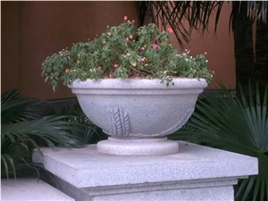 China White Granite Flower Stand,Planter Pots,Outdoor Planters,Exterior Planters