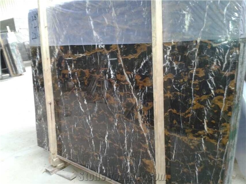 Golden Portoro/ Nero Portoro/ Black and Gold Marble Tiles & Slab for Walling,Flooring
