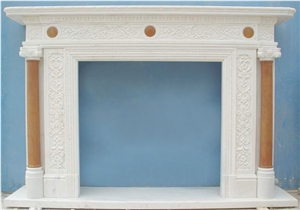 White Marble Fireplace,Fireplace Mantel,Fireplace Insert