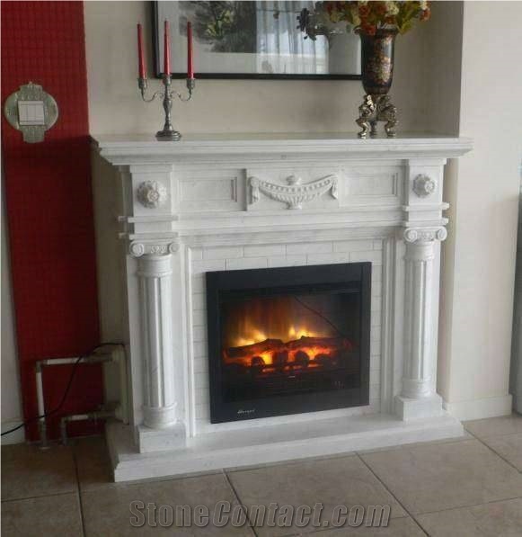 White Marble Fireplace,Fireplace Mantel,Fireplace Insert
