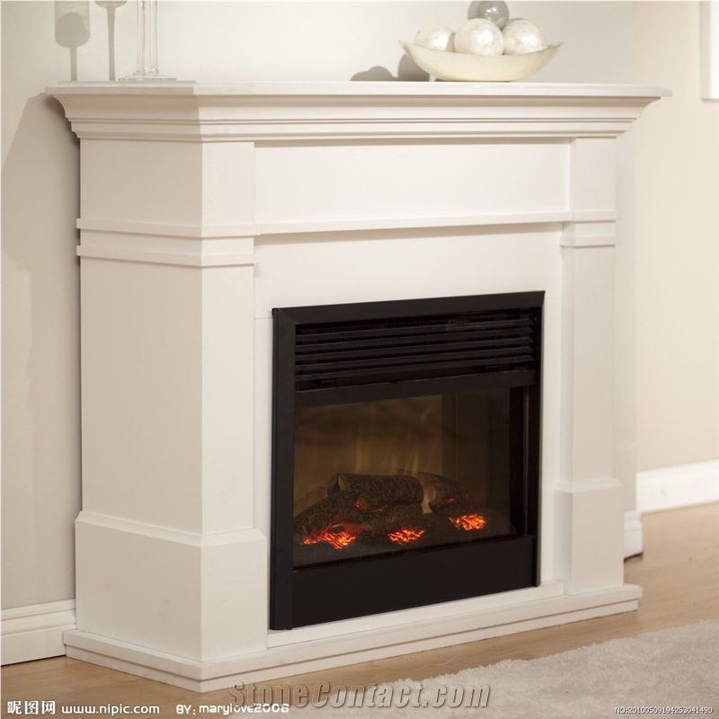 White Marble Fireplace Mental