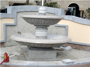 White Stone Garden Fountains, Exterior Fountains, Water Features, Floating Ball Fountains
