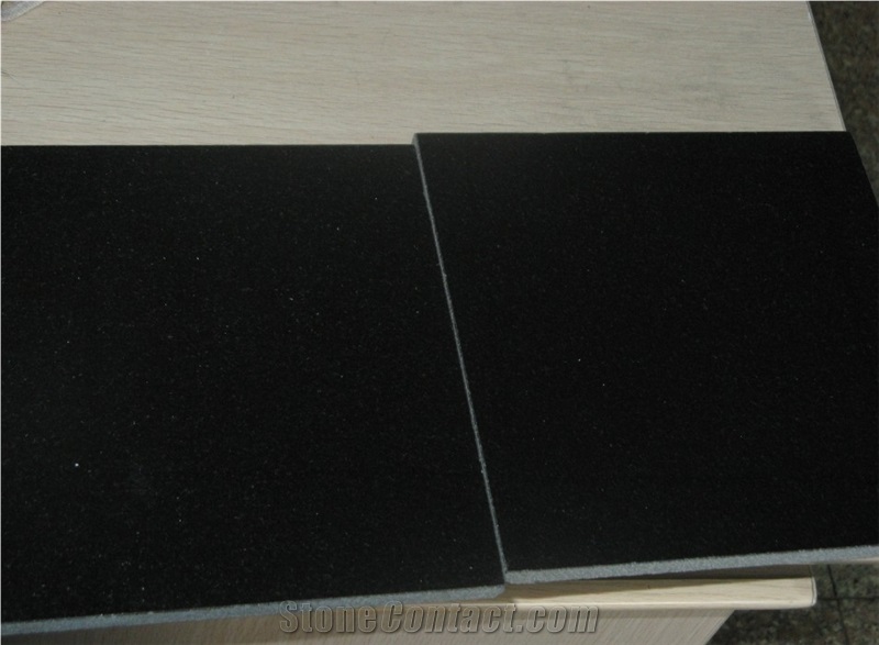 Hebei Black Granite Tile,Polished Tile,Flamed Tile