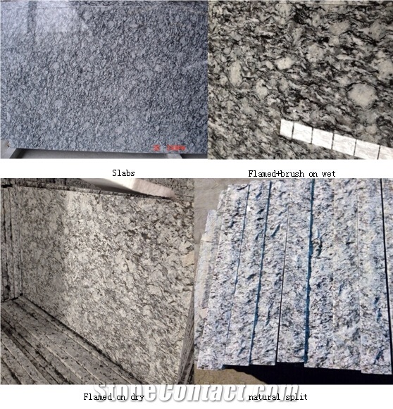 Spary White Granite,Wave White,Surf White Light Grey Granite,Natural Stone Tile