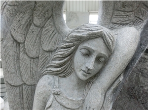 Bahama Blue Teardrop Angel Engraved Tombstone Uk Custom Monument