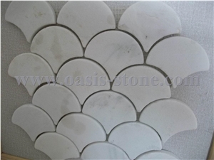 Circular Guangxi White Marble Mosaic