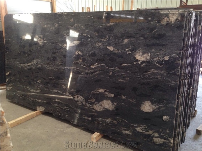 Cosmic Black Granite Slabs & Tiles, Brazil Black Granite