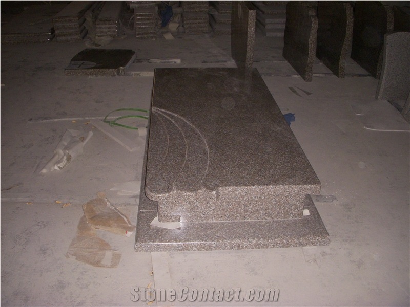Single G664 Granite Tombstone,Cheaper G664 Monument,Peach Red Tombstone,Luoyuan Red Memorials