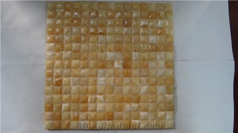 3d Yellow Onyx Mosaic,China Yellow Onyx Mosaic