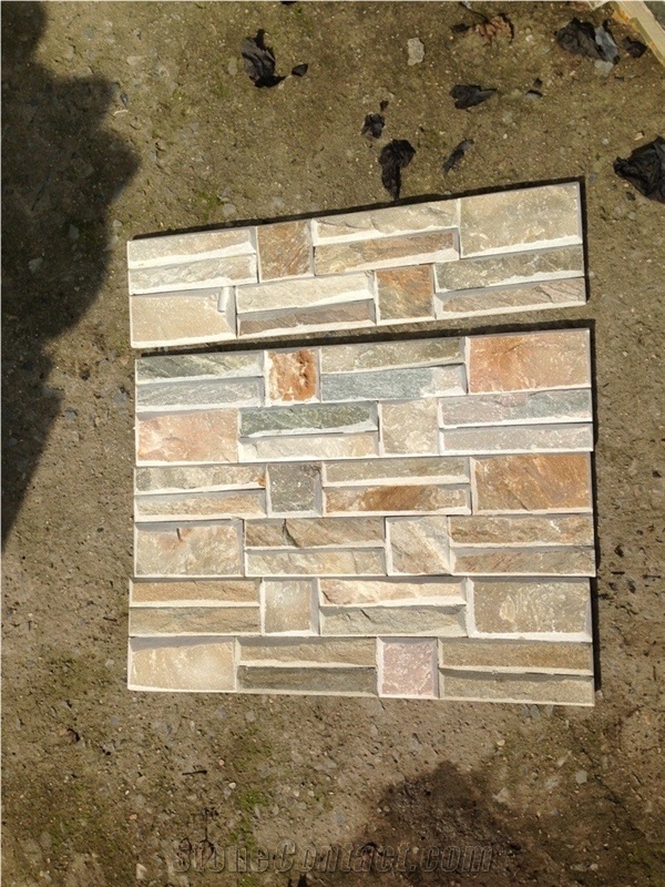 Multicolor Slate Cultured Stone,China Multicolor Slate Stacked Stone,Multicolor Slate Ledge Stone for Wall Cladding Panel