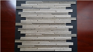 Polished Grey and White Wood Mosaic,Grey and White Wood Mosaic,Marble Mosaic