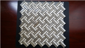 Polished Grey and White Wood Mosaic,Grey and White Wood Mosaic,Marble Mosaic