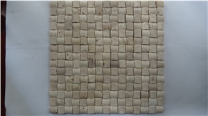Polished Travertine Mosaic,China Beige Travertine Mosaic