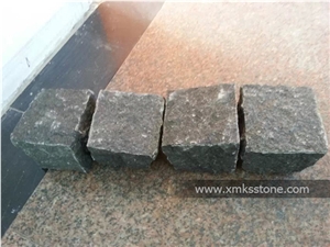 G684 Black Basalt Cube Stone, Cobble Stone, Paving Stone Natural Split