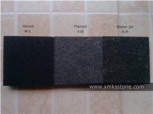 G684 Black Pearl Black Basalt Tiles, Cut to Size Polished/Honed/Flamed/Water-Jet Granite