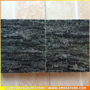 Olive Green Granite Tiles Cut to Size Polished/Flamed Granite - Vein Cut