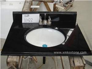 Vt-1001c-S G684 Black Pearl Black Granite Bathroom Vanity Top, with Single/Double Under Mounted Ceramic Sink, for Hotel, Apartment, Condo, Supermarket