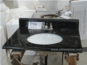 Vt-1001c-S Verde Ubatuba Granite Bathroom Vanity Top Set, with Single/Double Under Mounted Ceramic Sink