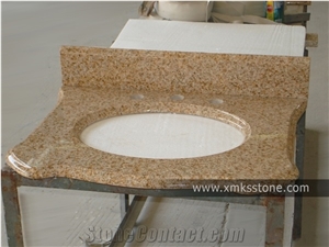 Vt-3001 Classical Series G682 Rusty Yellow Granite Bath Top,Under Mount Sink Cutting Out,For Hotel,Apartment,Condo,Supermarket