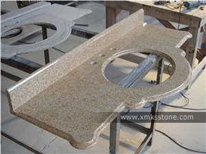 VT-3005 Classical Series G682 Rust Yellow Granite Bathroom Vanity Top, Under Mount Sink Cutting Out, For Hotel, Apartment, Condo, Supermarket