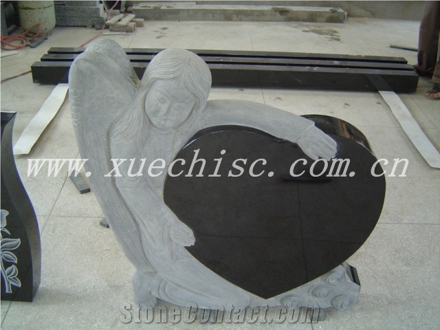 Carving Headstone,Shanxi Black Granite Monument