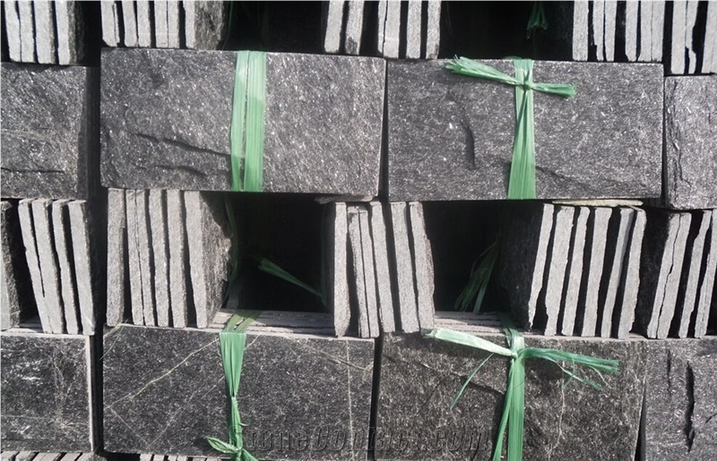 Galaxy Black Quartzite, Exterior Walling Chinese Black Mushroom Stone/Cladding Tiles