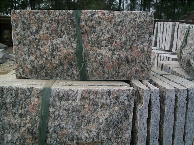 Peony Granite,Exterior Walling Chinese Red Granite Mushroom Stone/Cladding Tiles