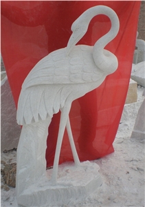 White Crane Chinese White Marble Animal Sculpture & Statue