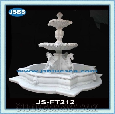 China White Marble Fountain,Large Outdoor Stone Fountain