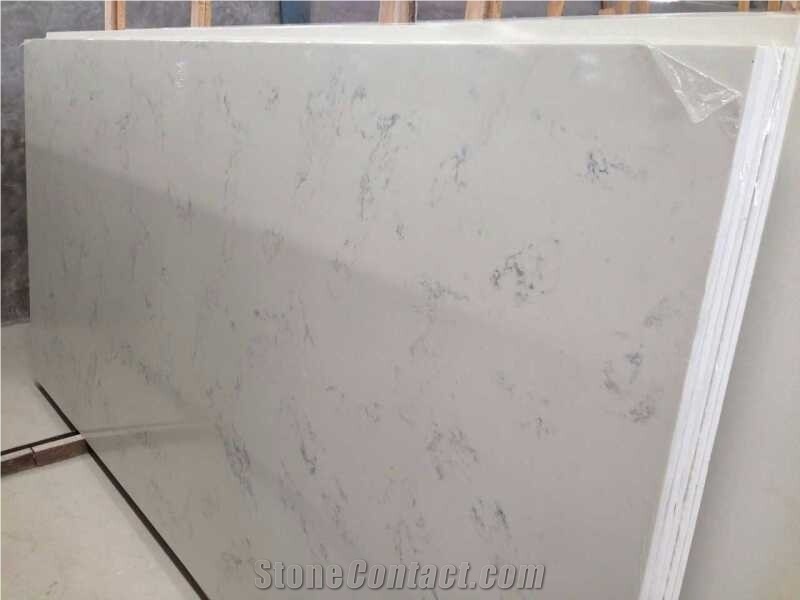 Venatino Quartz Stone Tiles & Slabs,Manmade Crystalized Stone,Pure White Marble