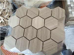Hexagon Wooden White General Series Mosaic