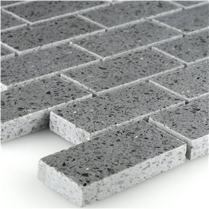Resin Quartz Mosaic Stone Tile Grey