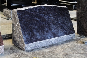 Bahama Blue Granite Polished Slant Marker Tombstone