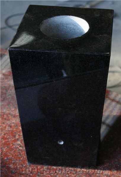 Black Absolute Polished Tapered Vases