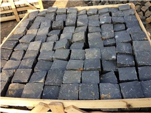 Black Basalt Natural Split Cube Paving Stone