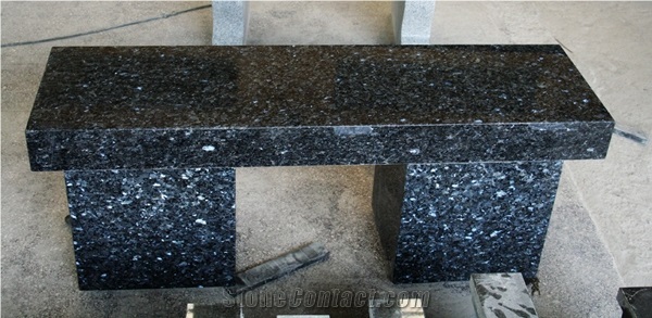 Blue Pearl Granite Monumental Bench Tombstone & Monument