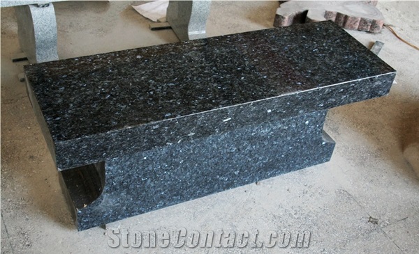 Blue Pearl Granite Monumental Bench Tombstone & Monument