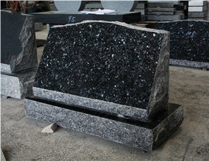 Blue Pearl Granite Polished Monumental Slant Marker Tombstone