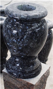 Blue Pearl Granite Polished Round Monumental Vases