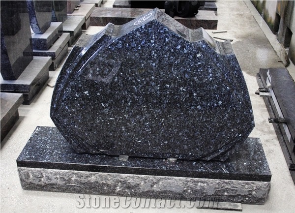 Blue Pearl Granite Upright Custom Monument & Tombstone