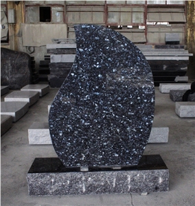 Blue Pearl Polished Teardrop Tombstone & Monument