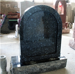 Blue Pearl Polished Upright Tombstone & Monument