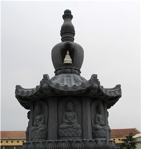 China Granite Chinese Buddhist Tower, G654 Grey Granite Sculpture & Statue