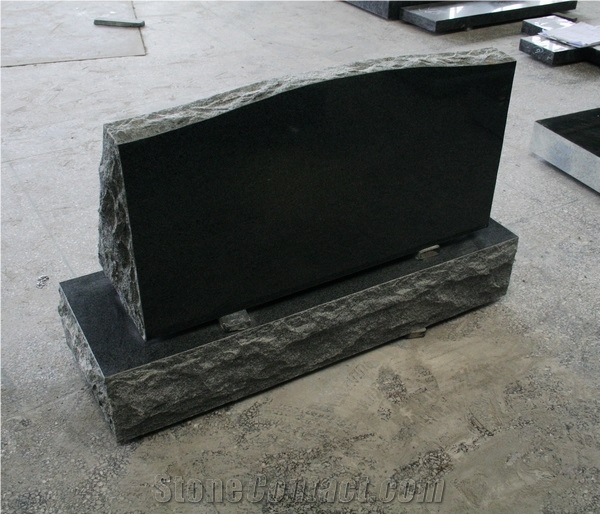 Dark Gray G654 Polished Cemetery Slant Marker Tombstone