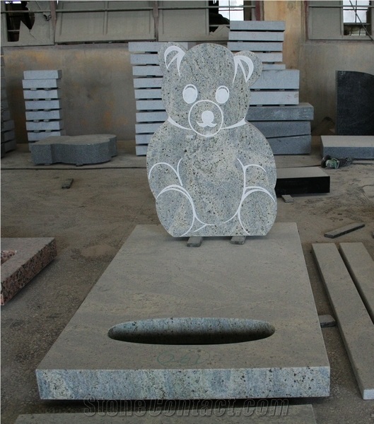 Granite Polished Panda Shape Tombstone & Monument