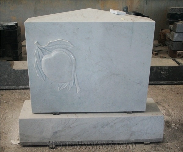Hunan White Marble Polished Carved Tombstone & Monument