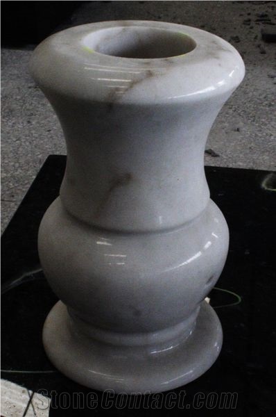 Hunan White Marble Polished Monumental Vases