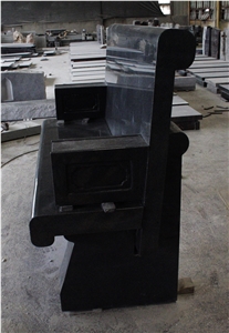 Indian Black Granite American Style Bench Monument & Tombstone